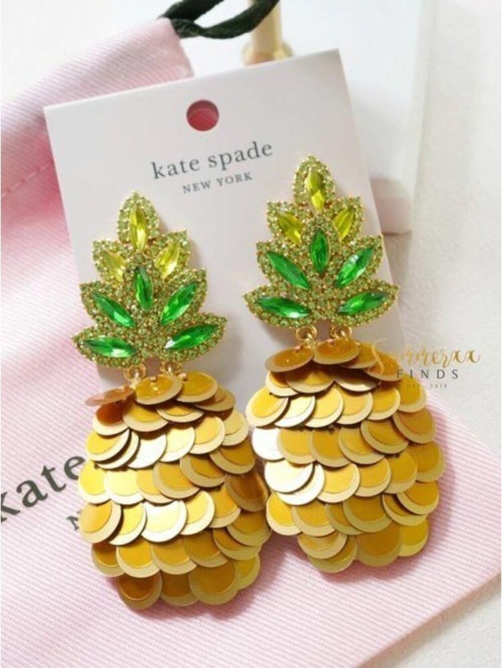 Kate Spade By the Pool Pineapple Statement Stud Earrings